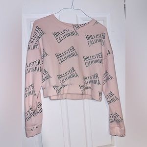 women’s M blush pink long-sleeved cropped top, sweatshirt material